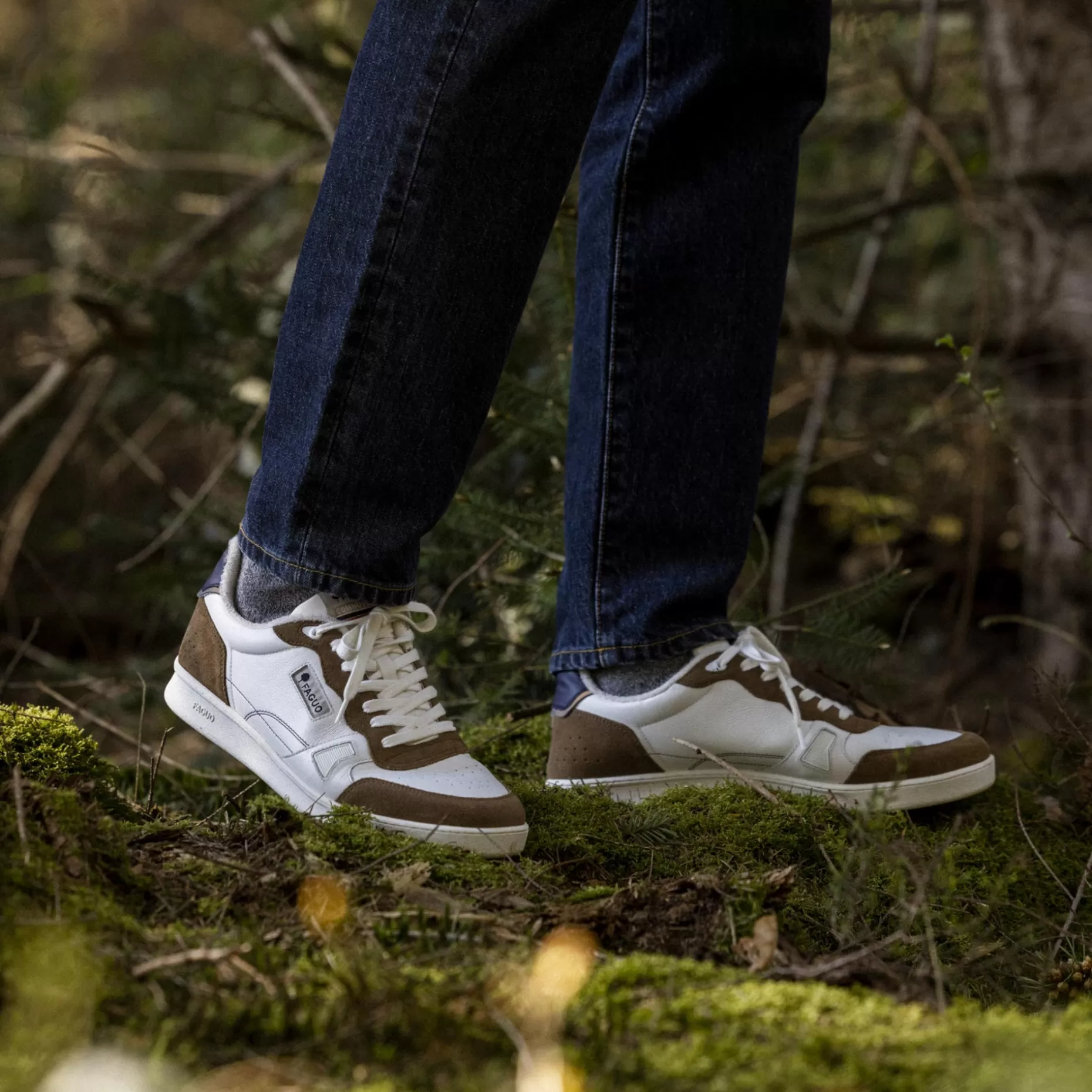 Homme FAGUO Baskets - Homme*Baskets Blanche & Marron