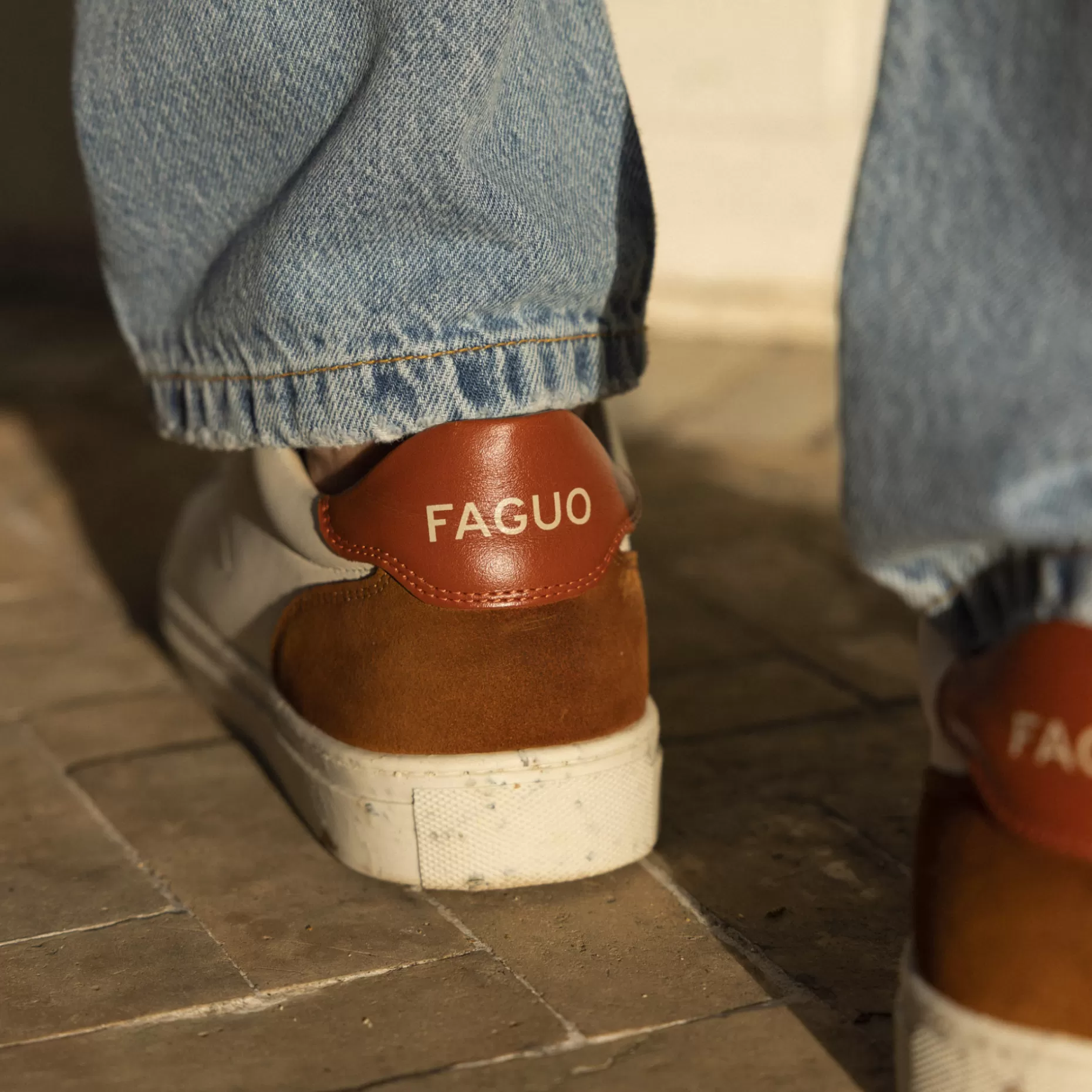 Homme FAGUO Baskets - Homme*Baskets Ecrue & Camel & Terracotta