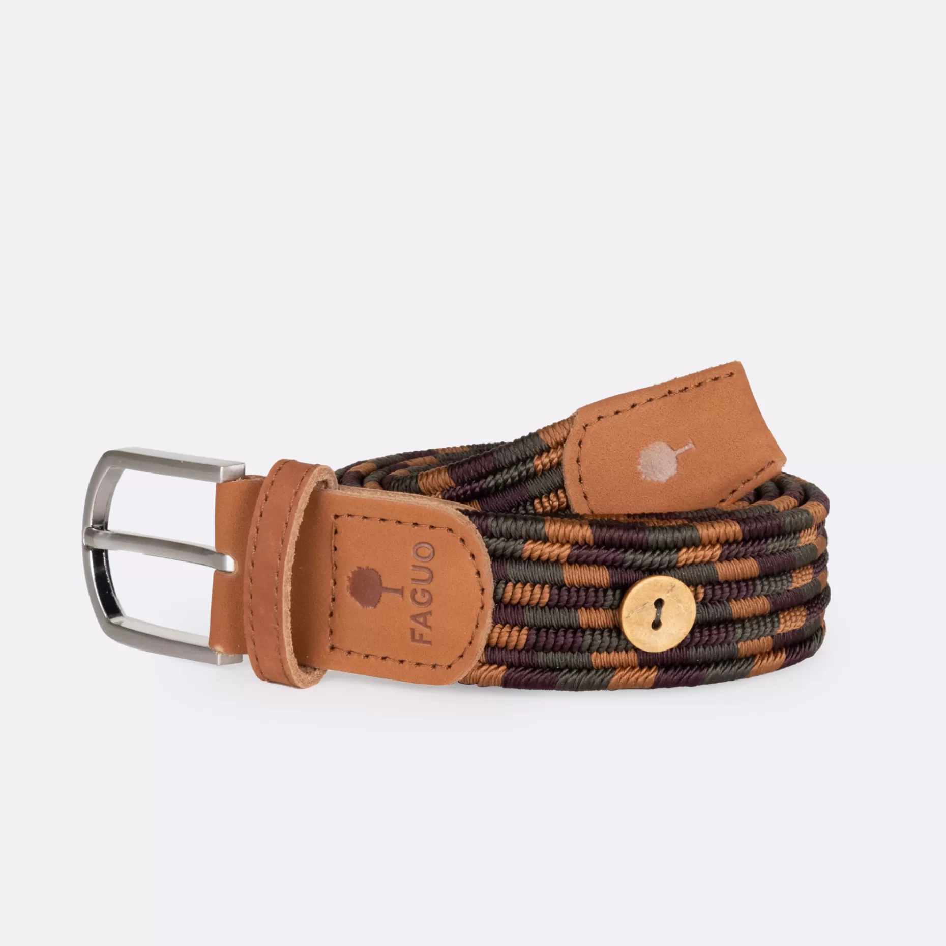 FAGUO Ceintures*Ceinture Bordeaux & Camel