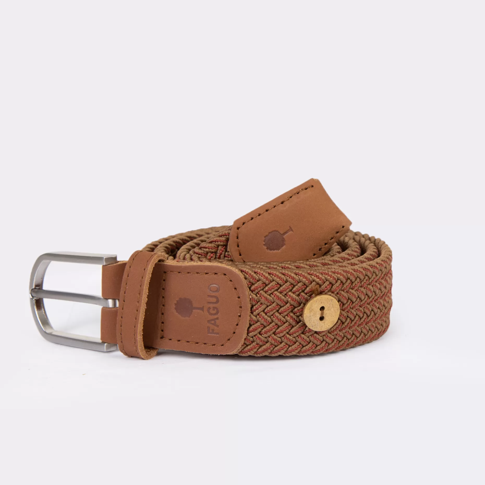 FAGUO Ceintures*Ceinture Camel & Rouge