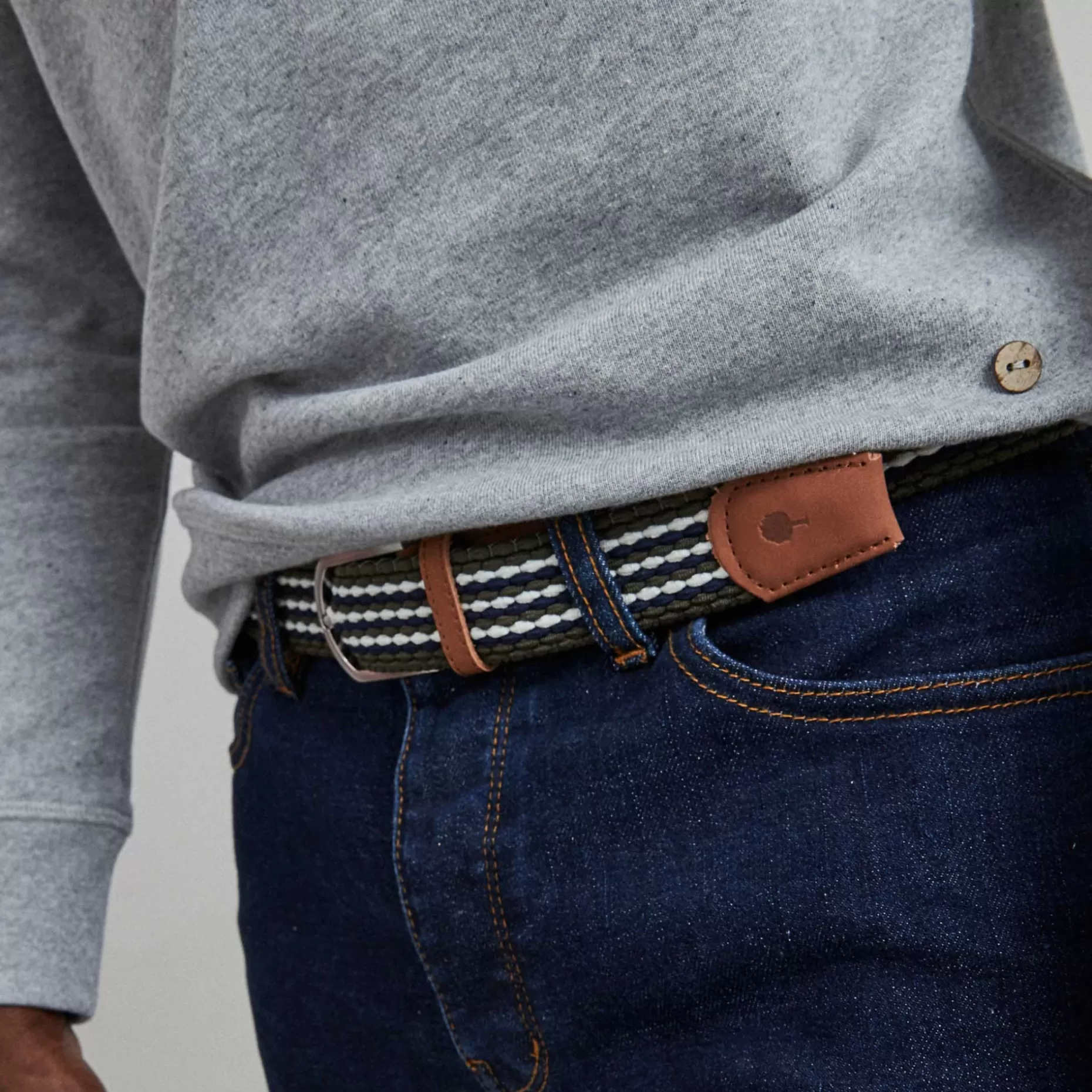 FAGUO Ceintures*Ceinture En Polyester Recycle Et Elasthanne Bleu & Vert - Modele Belt
