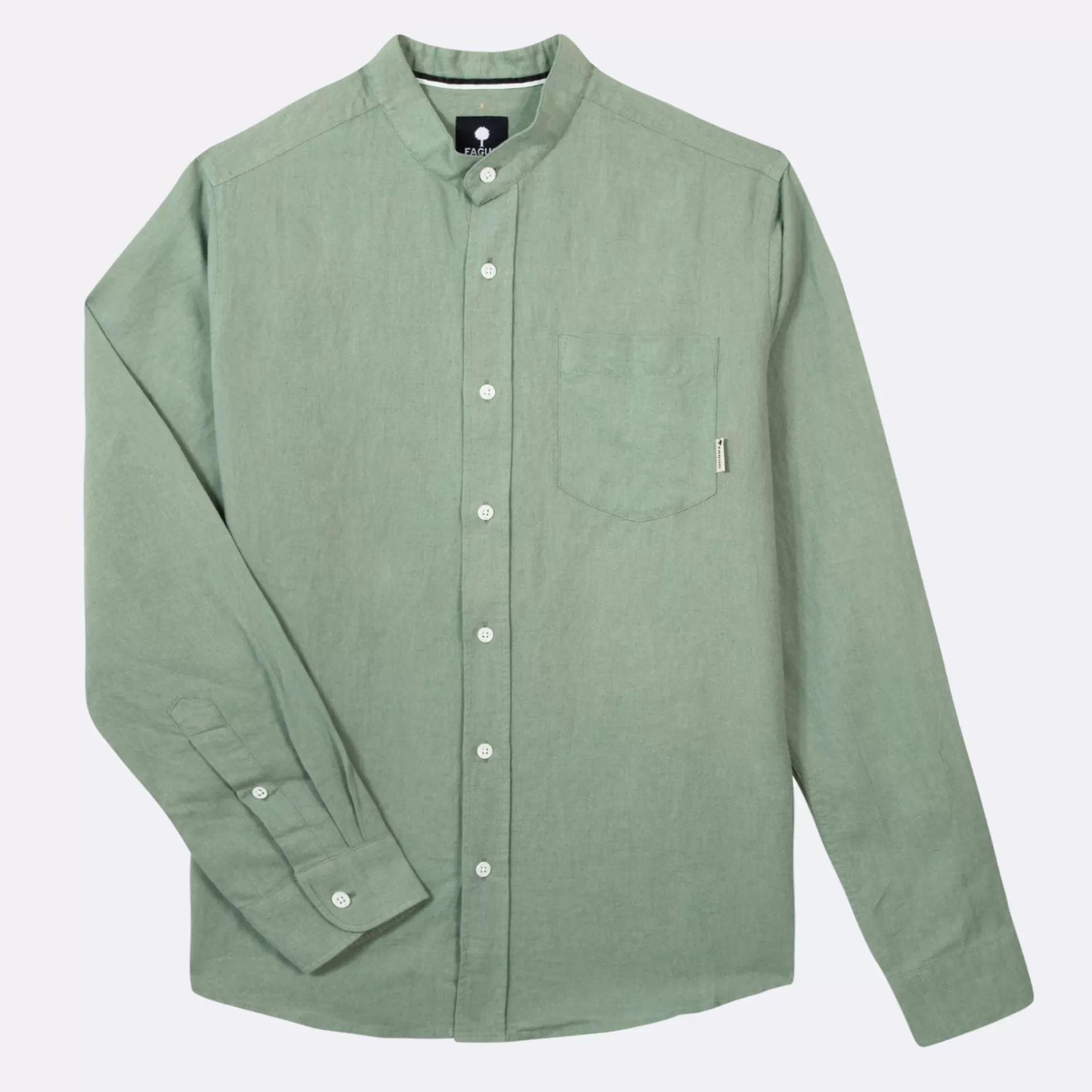 FAGUO Chemises*Chemise Col Mao Vert Clair