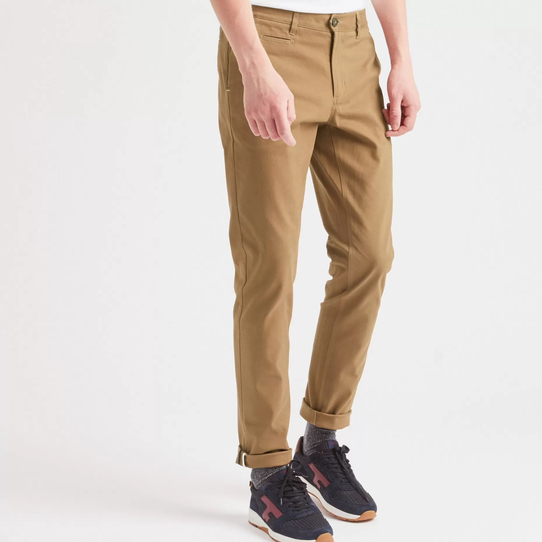 FAGUO Pantalons & Chinos*Chino Tabac Coupe Ajustee