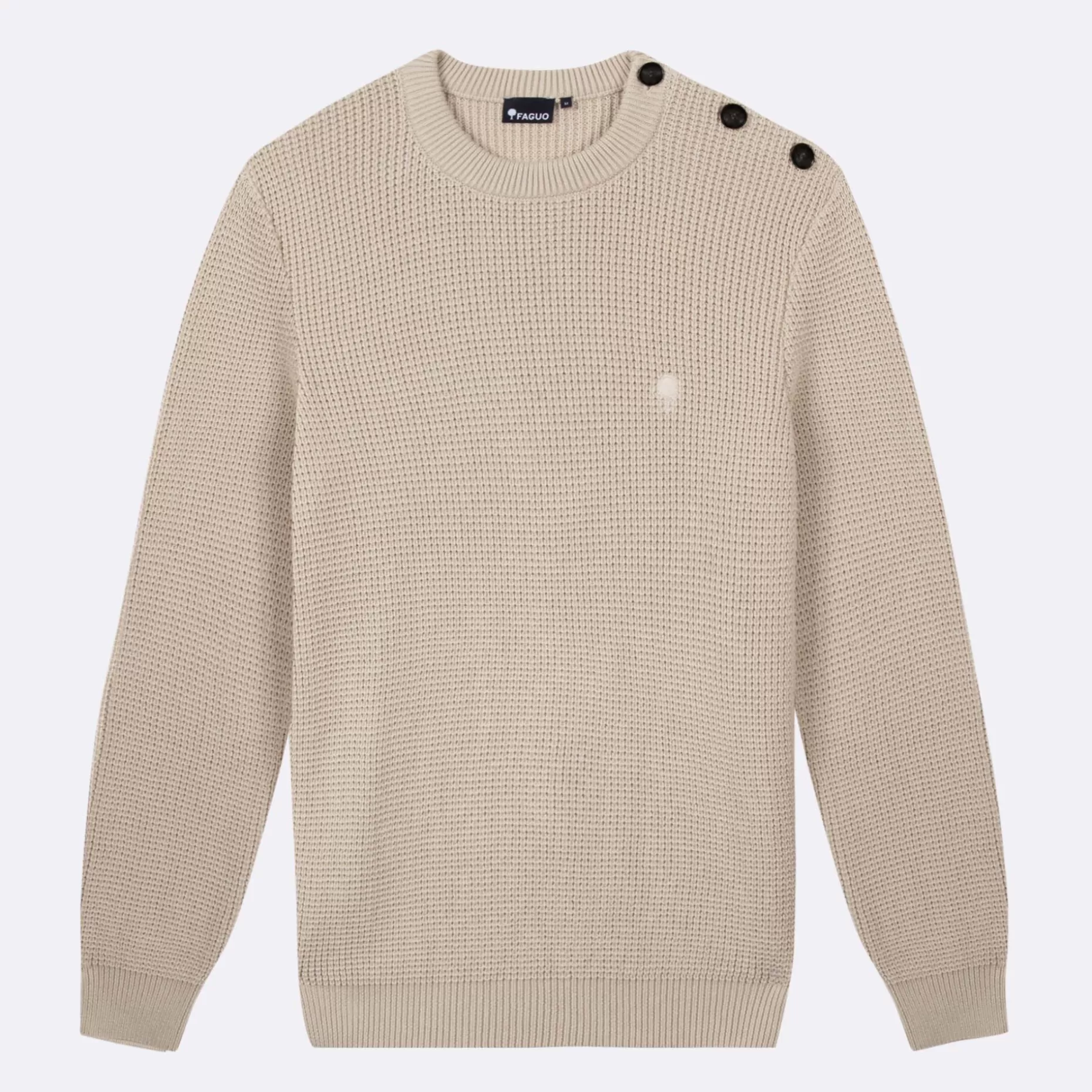 FAGUO Pulls*Pull Col Boutonne Beige