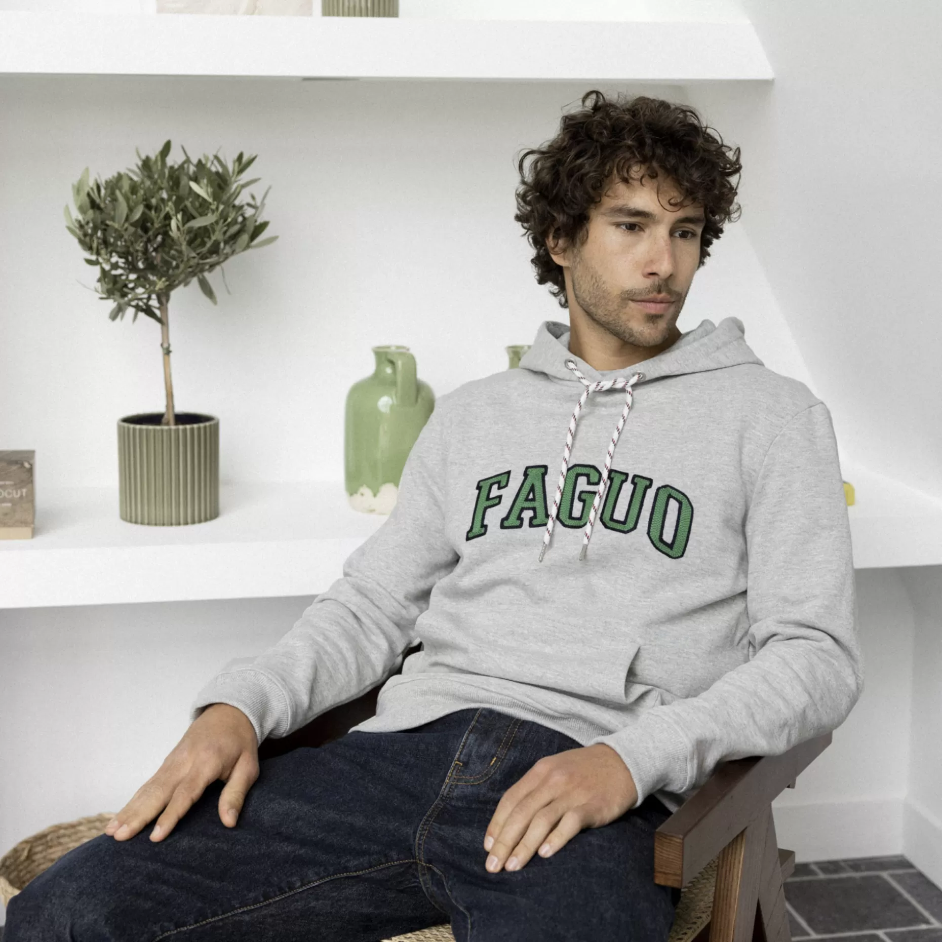 FAGUO Sweats À Capuche*Sweat A Capuche Logo Gris Chine