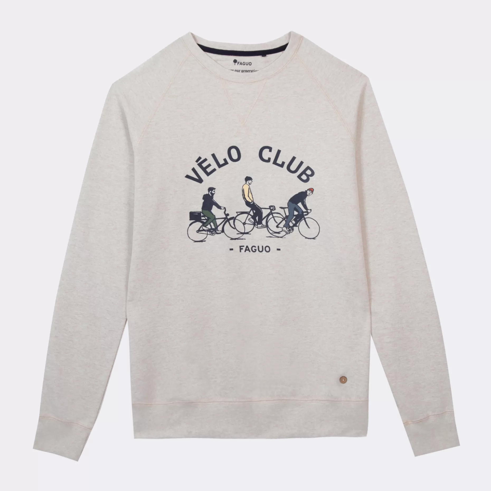 FAGUO Sweatshirts*Sweat Beige Chine Velo Club