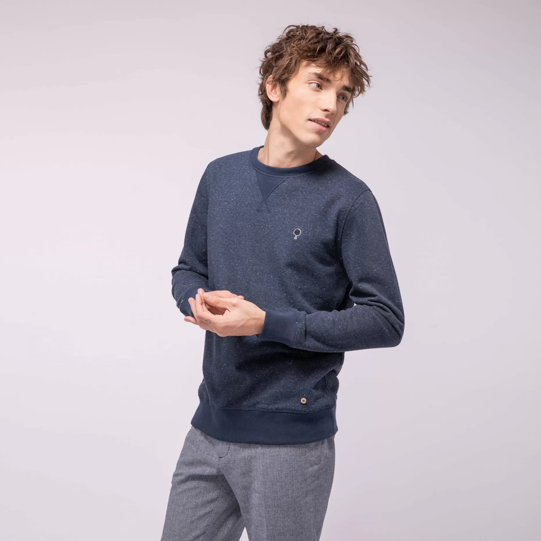 FAGUO Sweatshirts*Sweat Col Rond Bleu Marine