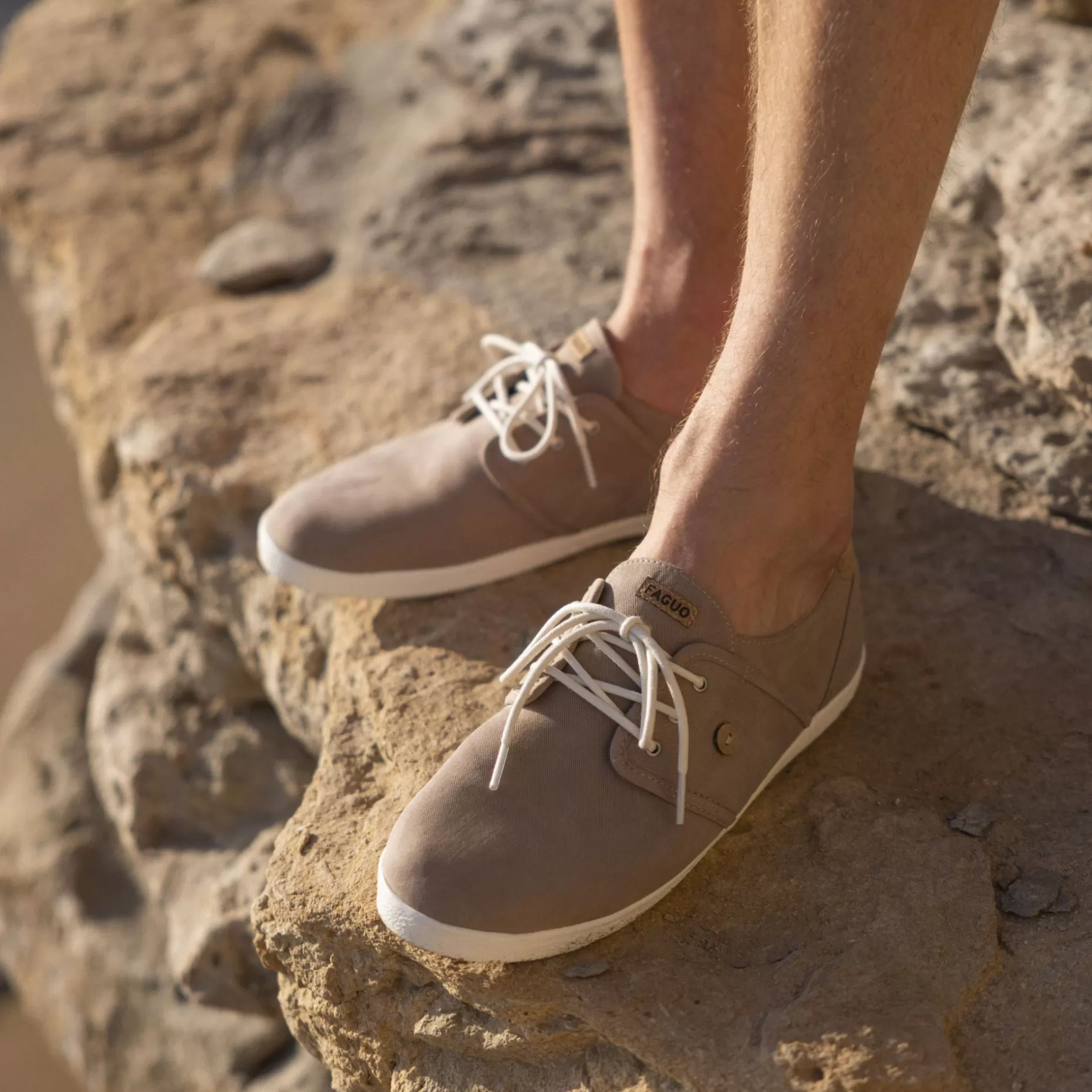 Homme FAGUO Baskets - Homme*Tennis Beige Fonce Vegan