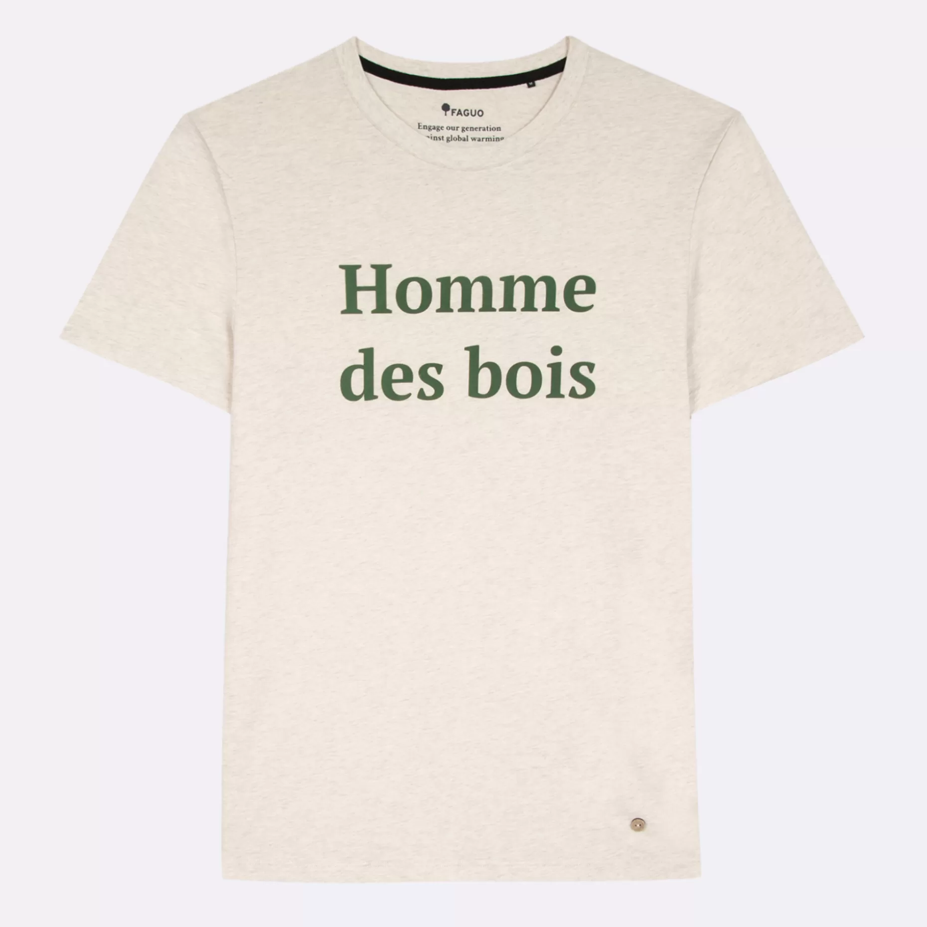 FAGUO T-Shirts*T-Shirt Beige "Homme Des Bois"