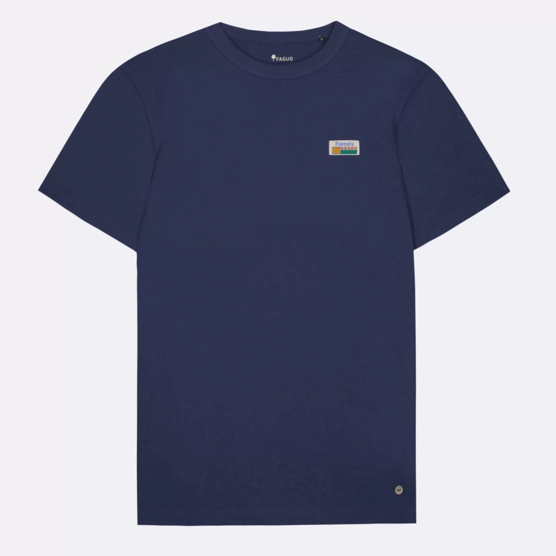 FAGUO T-Shirts*T-Shirt Col Rond Bleu Indigo