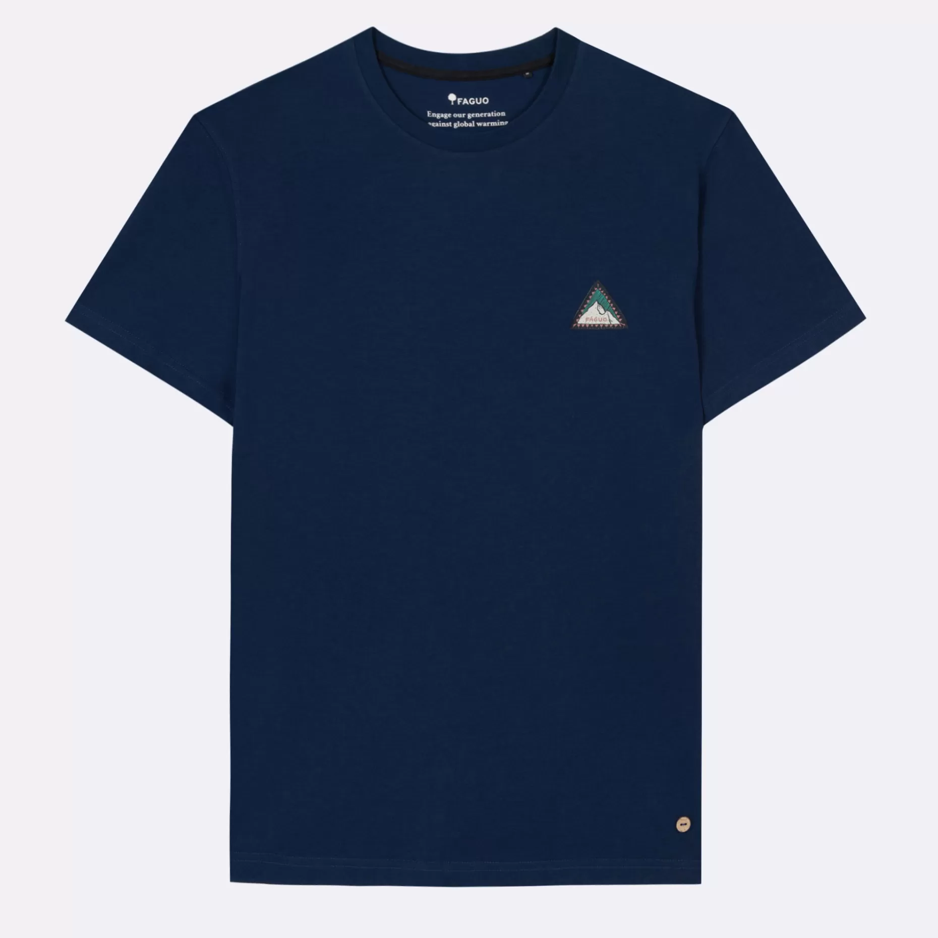 FAGUO T-Shirts*T-Shirt Col Rond Bleu Indigo