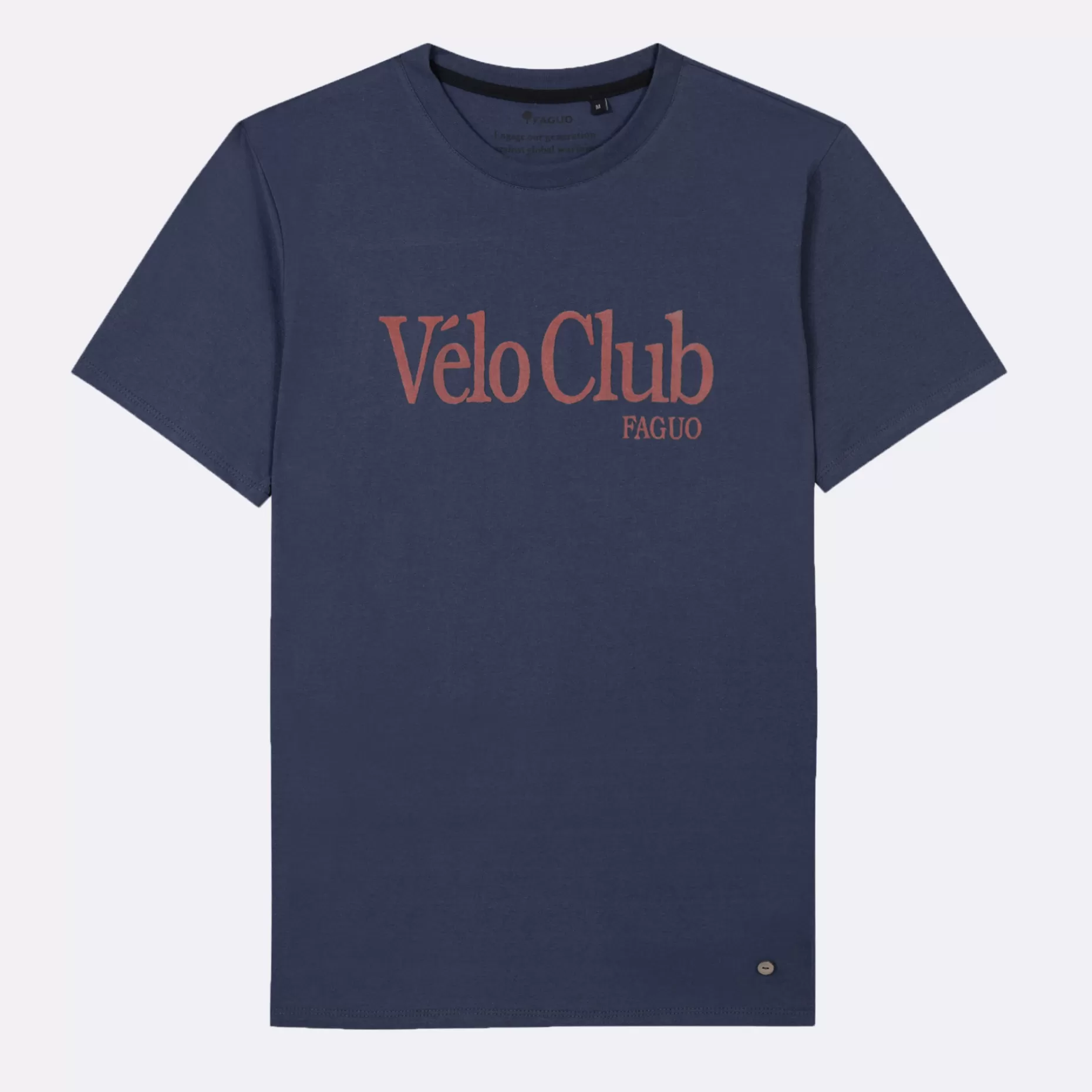 FAGUO T-Shirts*T-Shirt Col Rond Bleu Indigo Velo Club