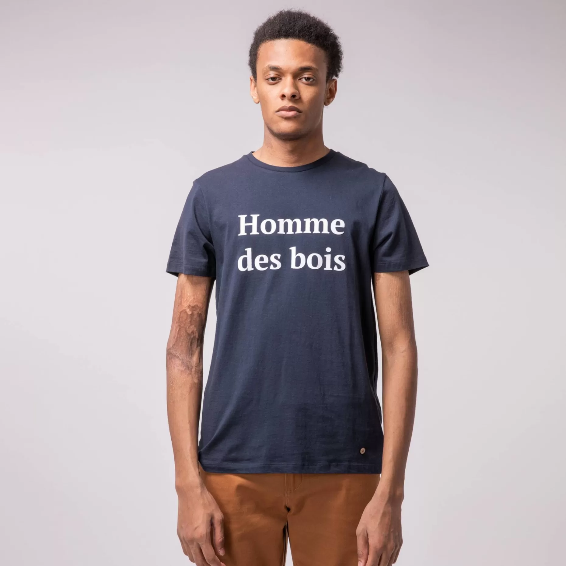 FAGUO T-Shirts*T-Shirt Col Rond Bleu Marine Homme Des Bois