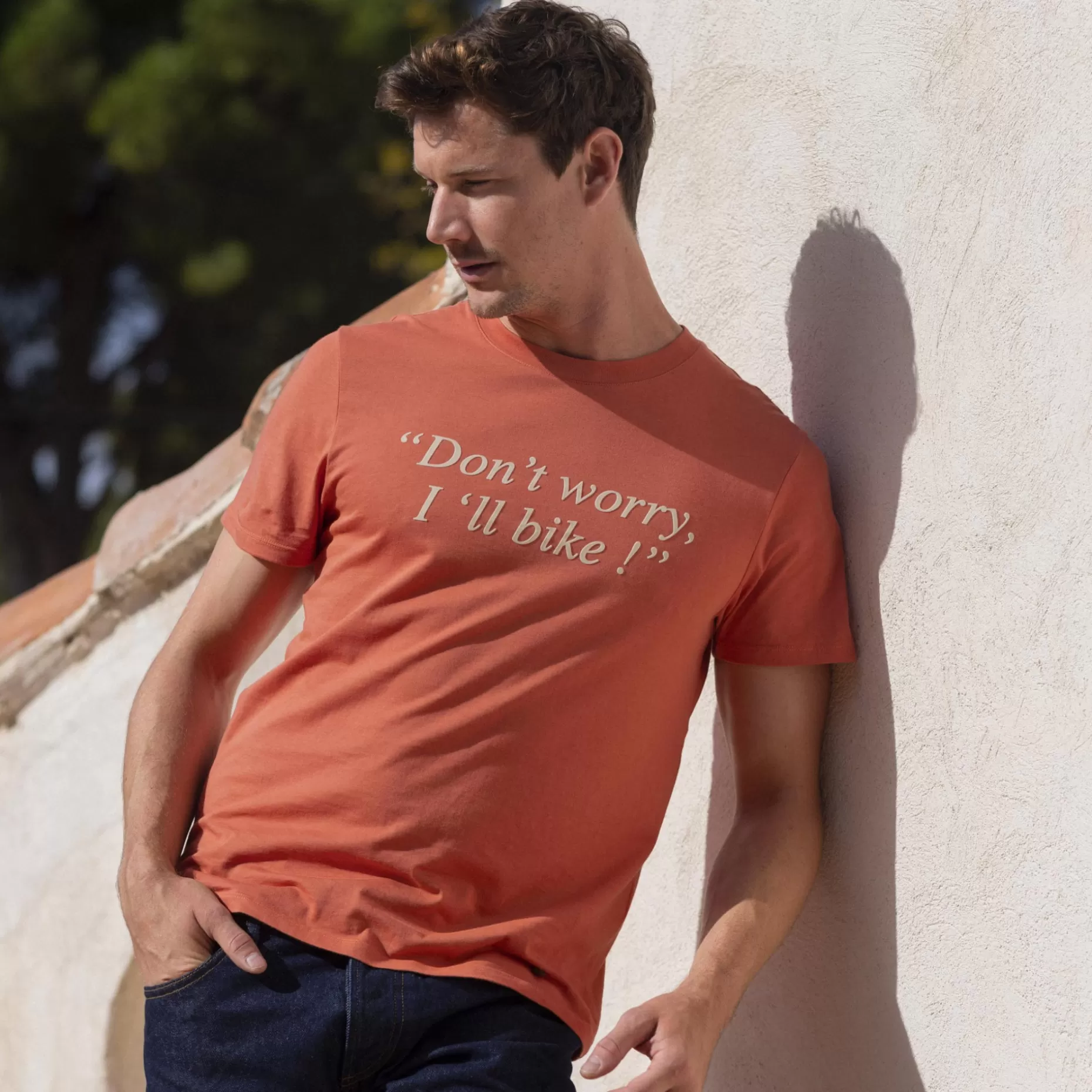 FAGUO T-Shirts*T-Shirt Col Rond Terracotta Yes