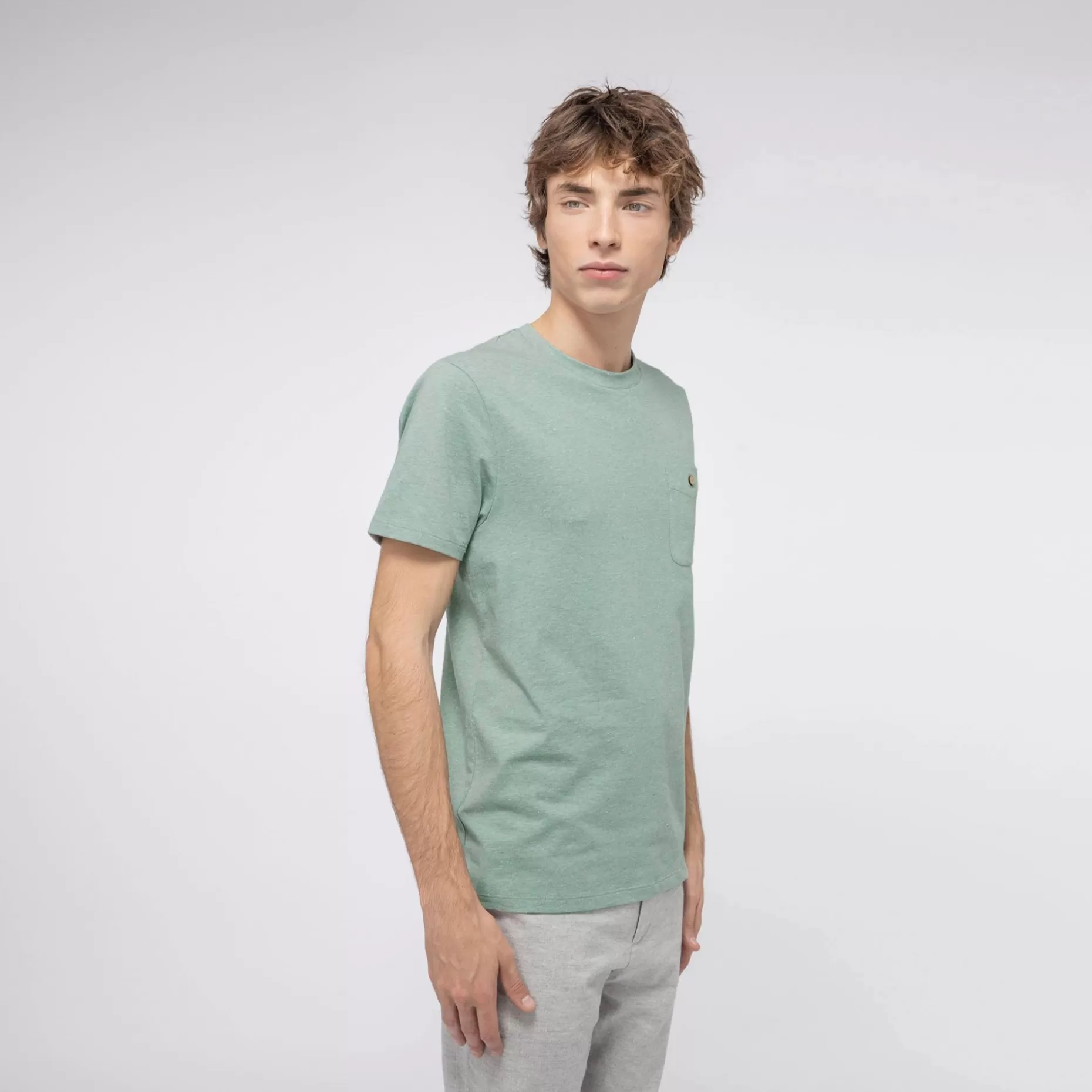 FAGUO Vêtements*T-Shirt Col Rond Vert Clair