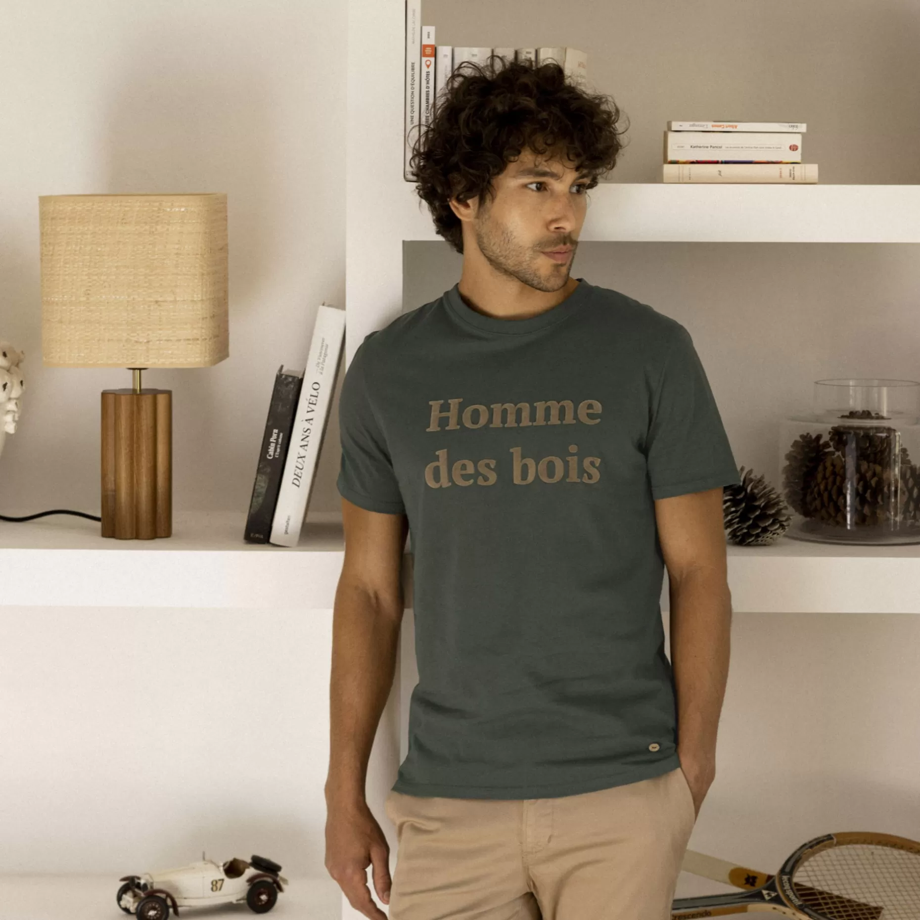 FAGUO T-Shirts*T-Shirt Col Rond Vert Fonce Homme Des Bois