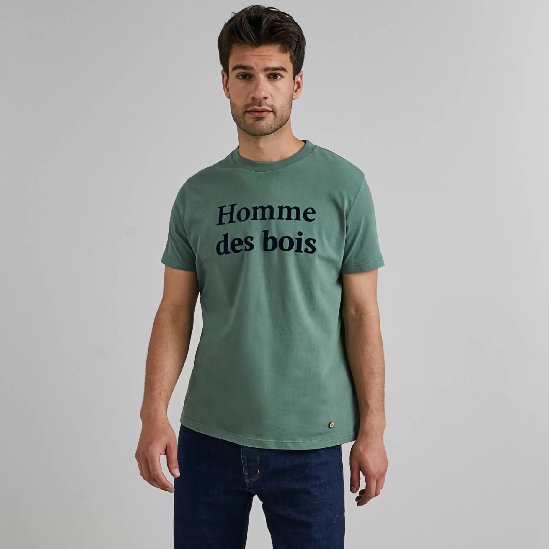 FAGUO T-Shirts*T-Shirt Col Rond Vert Homme Des Bois