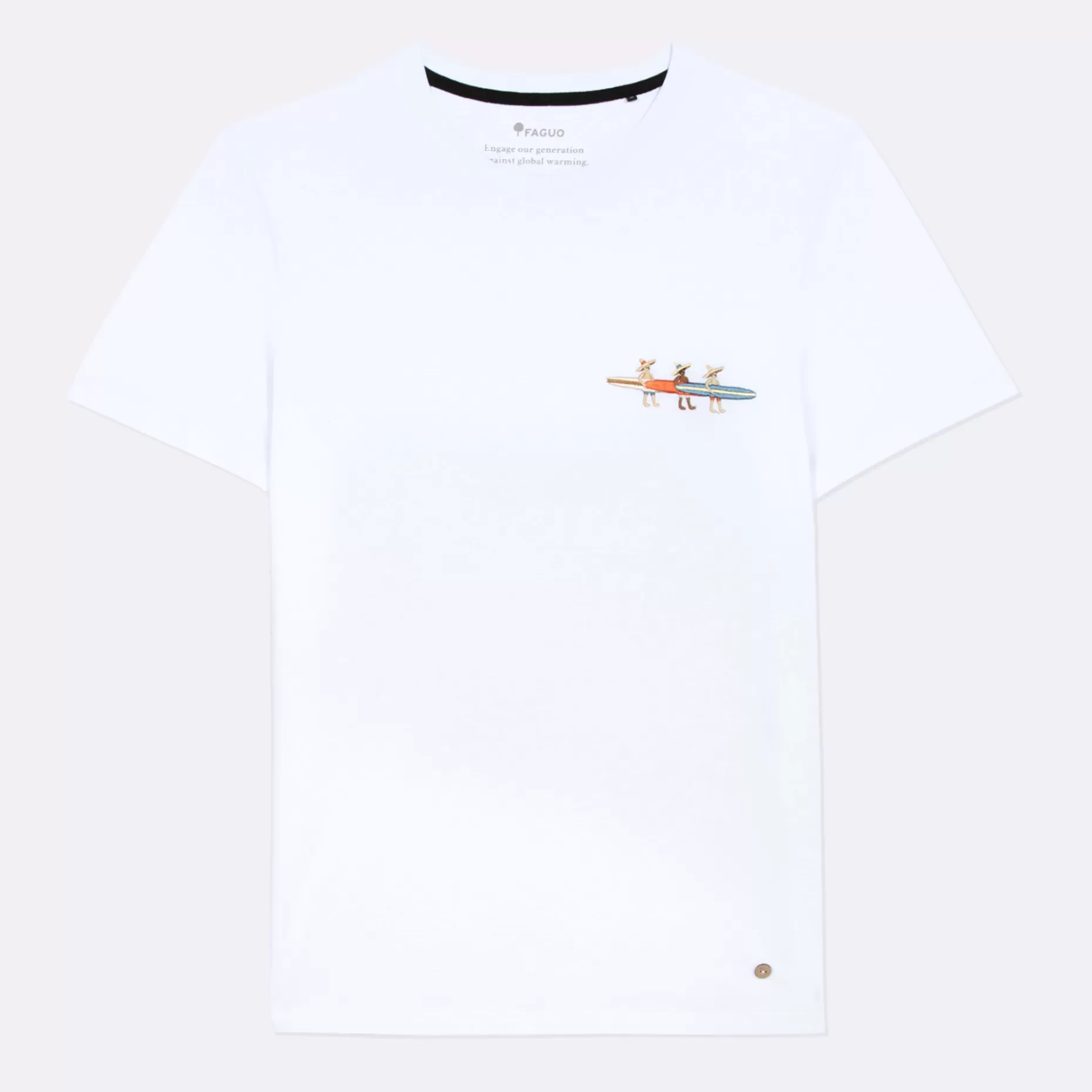 FAGUO T-Shirts*T-Shirt En Coton Recycle "Surf" Blanc