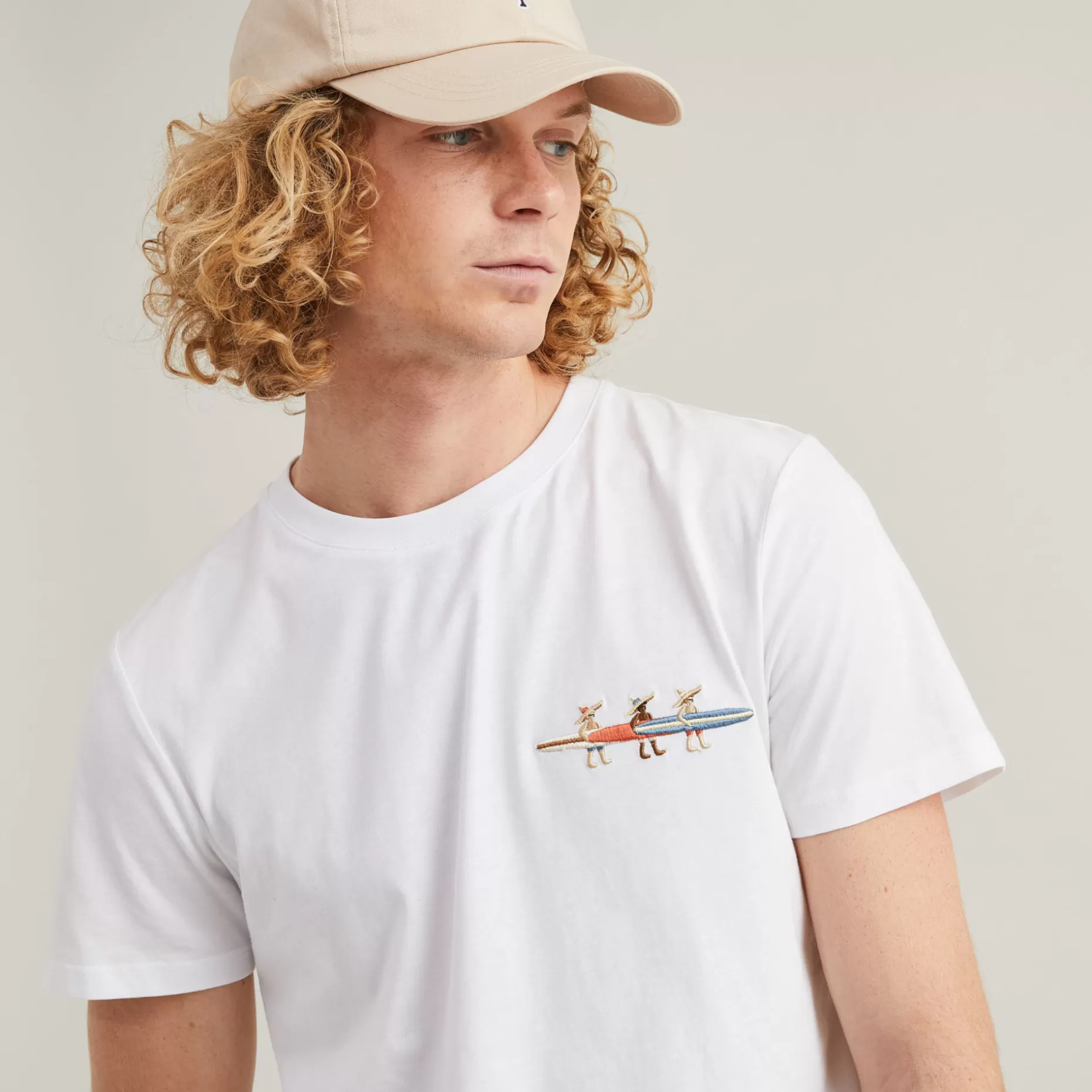 FAGUO T-Shirts*T-Shirt En Coton Recycle "Surf" Blanc